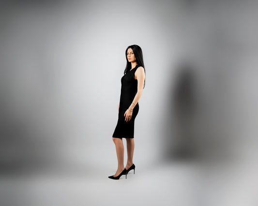 Naya Black Linen Midi Dress