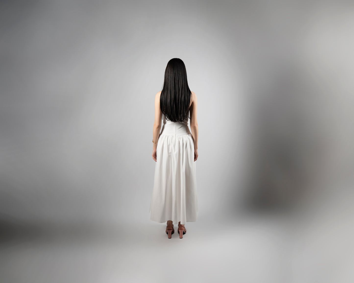 Agatha White Cotton Maxi Dress