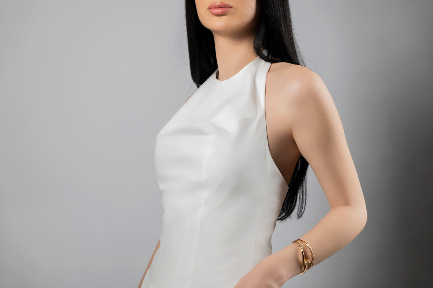 Agatha White Cotton Maxi Dress