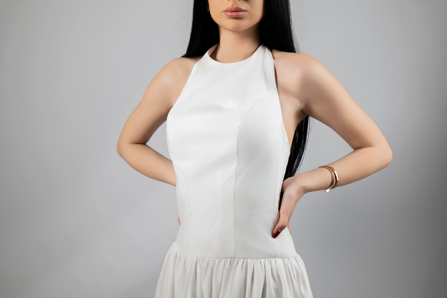 Agatha White Cotton Maxi Dress